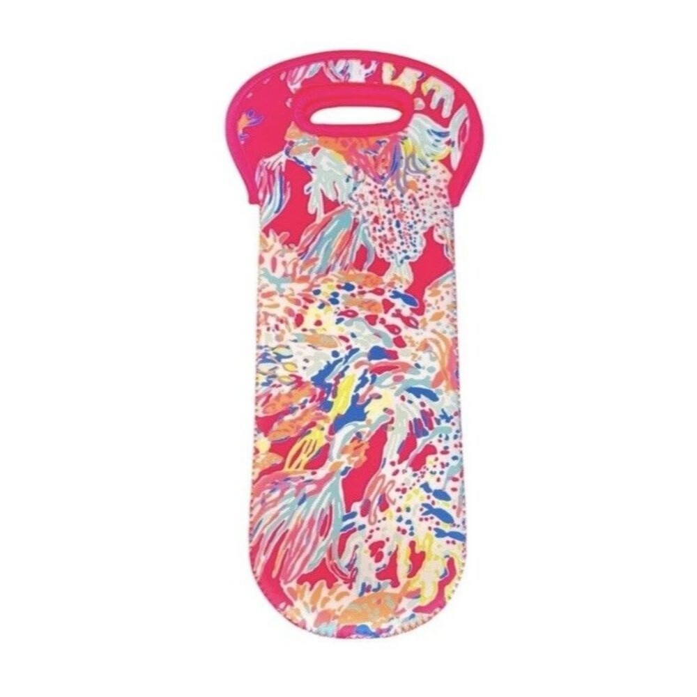 Lilly Pulitzer “Coral Summer” Beach Neoprene Wine Caddy Bottle Holder - New